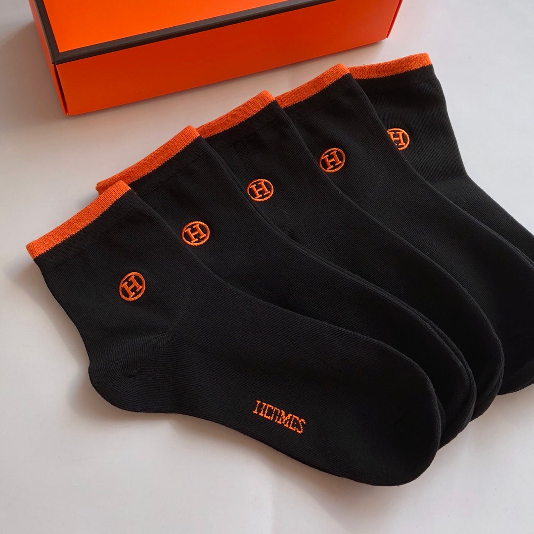 Hermes Cotton Short Socks - 5-Pair Pack