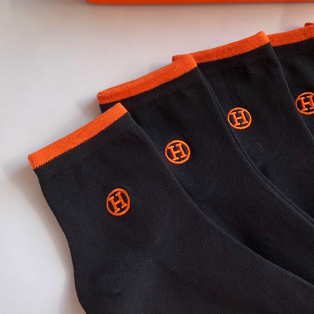 Hermes Cotton No-Show Socks - 5-Pair Set