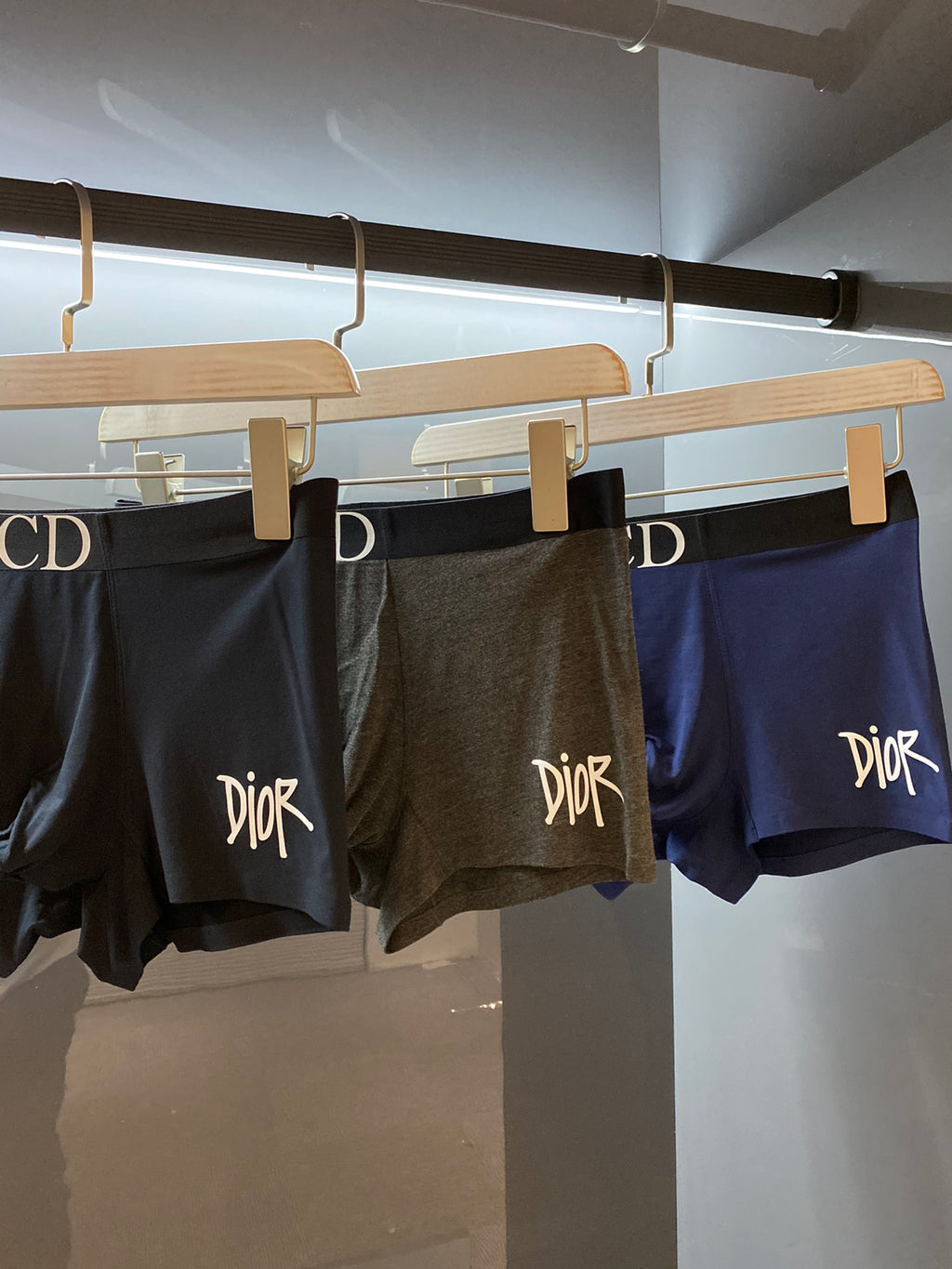Dior Embroidered-Style Front Emblems Men's Boxer Briefs - 3-Piece Box