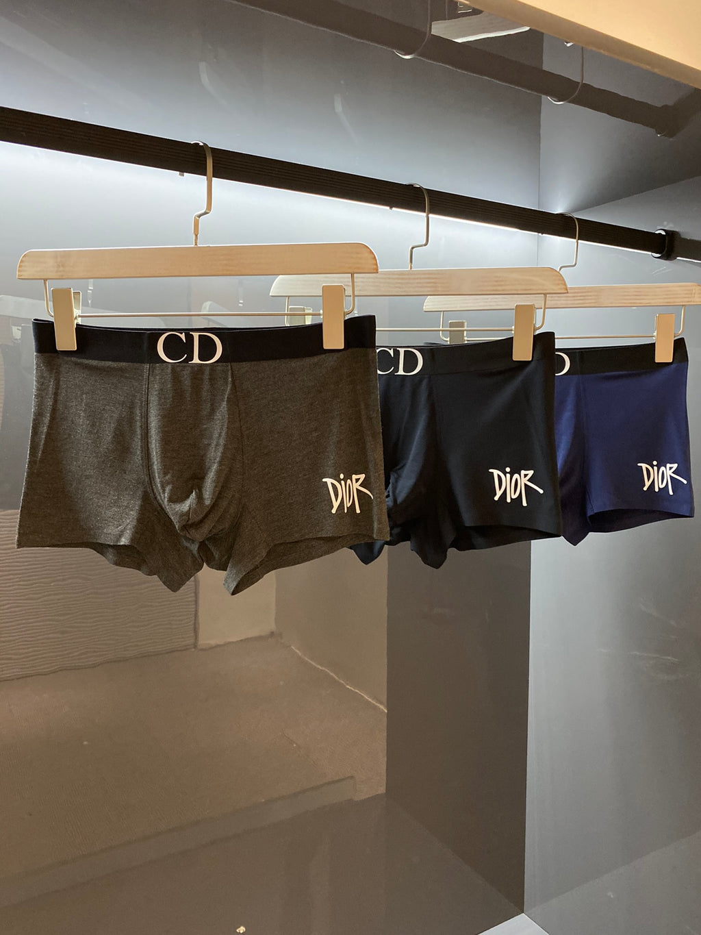 Dior Embroidered-Style Front Emblems Men's Boxer Briefs - 3-Piece Box