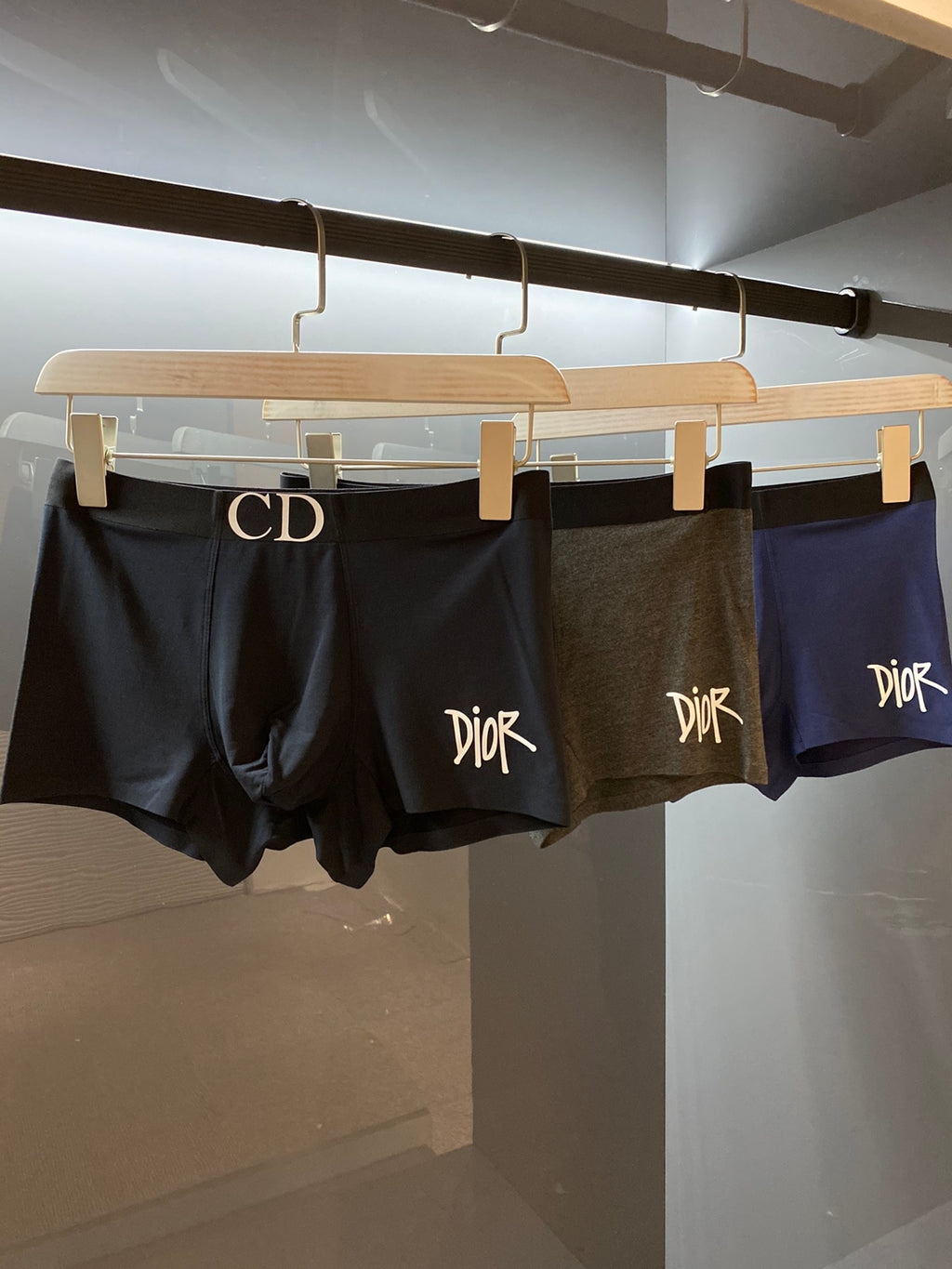 Dior Embroidered-Style Front Emblems Men's Boxer Briefs - 3-Piece Box
