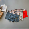 Burberry Check-Pattern Waistbands And Crest Details Men's Boxer Briefs - 3-Piece Box