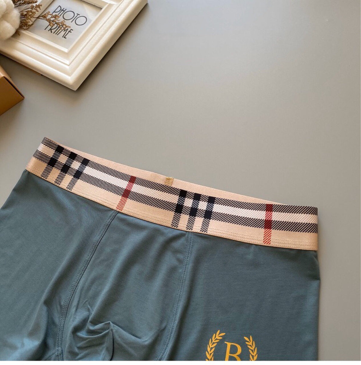 Burberry Check-Pattern Waistbands And Crest Details Men's Boxer Briefs - 3-Piece Box