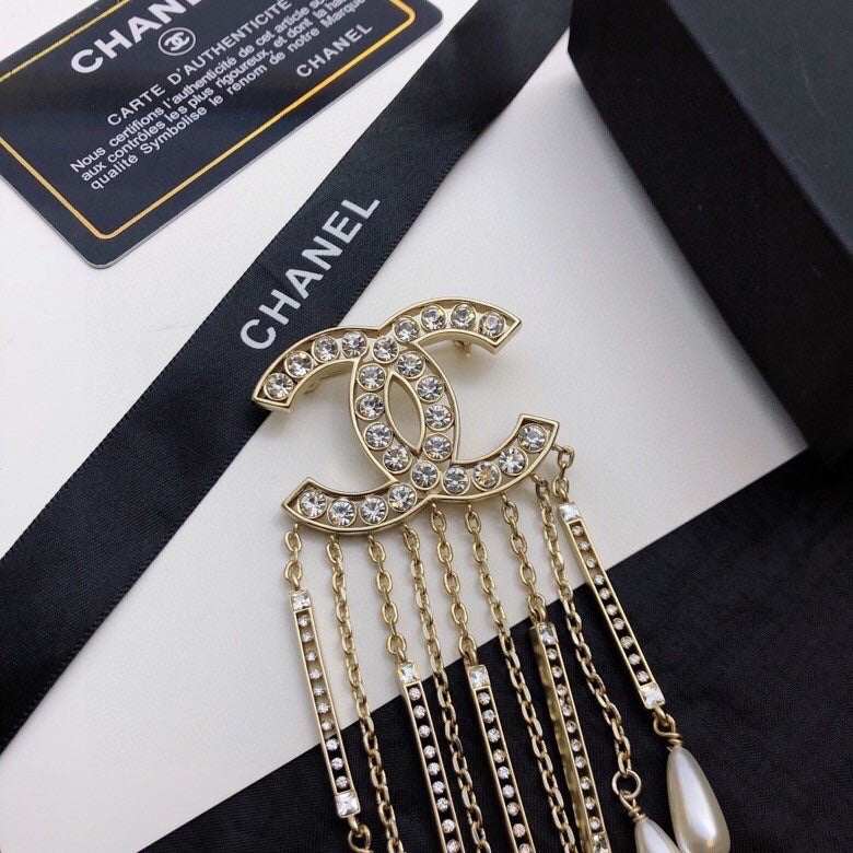 Signature Emblem Brooch in Polished Metal-Tone – Design 037 styled product view