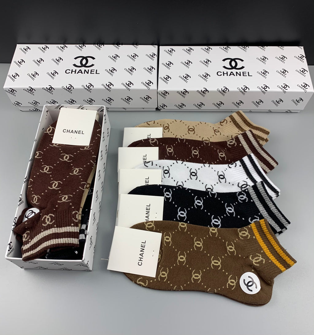 Chanel Cotton Socks - 5-Pair Pack