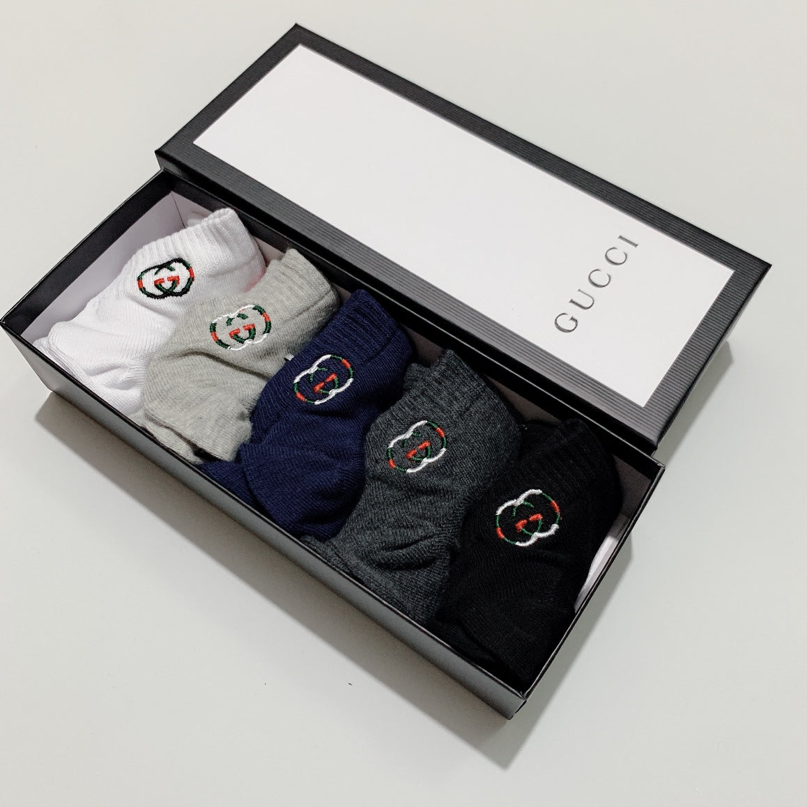 Gucci Double-G Stripe Crew Socks - Box of 5 Pairs