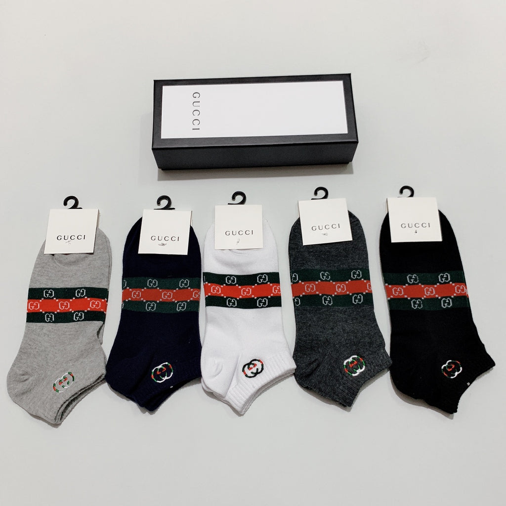 Gucci 82.5/17.5 Nylon-Spandex Breathable Short Socks – 5-Pair Pack