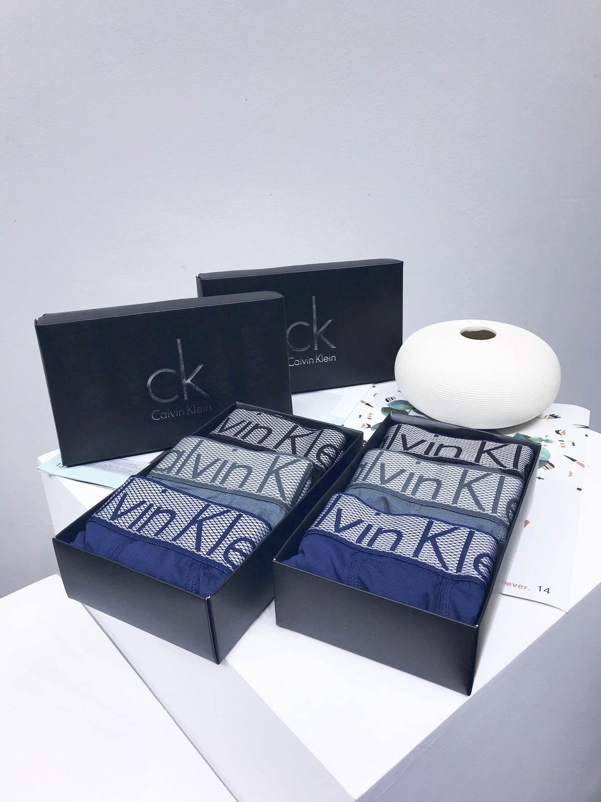 Calvin Klein Modal-cotton blend Visible Colour, Waistband And Emblem Details Men's Boxer Briefs - 3-Piece Box