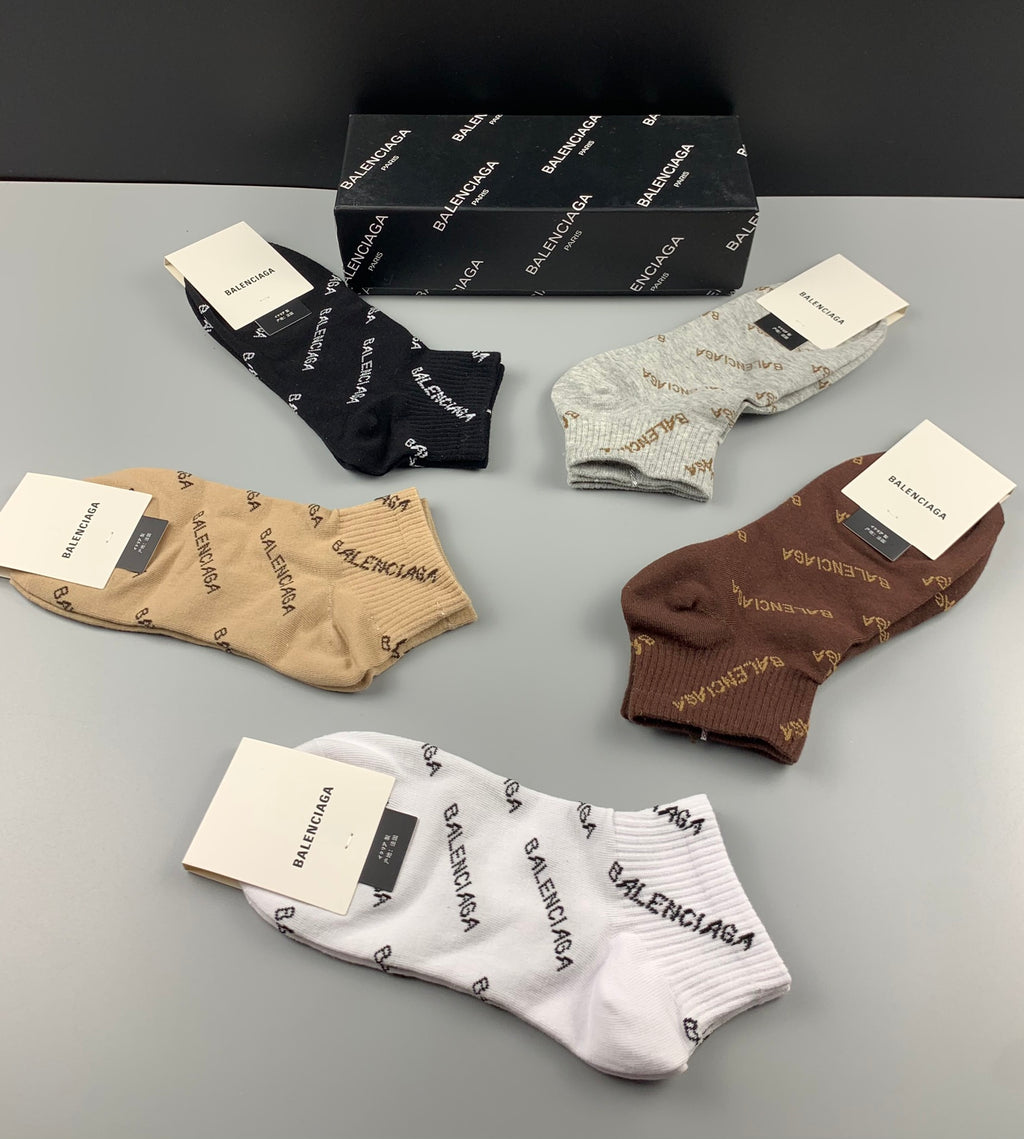 Balenciaga Cotton Short Socks - 5-Pair Pack