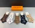 Louis Vuitton Neutral Monogram Ankle Socks - Box of 5 Pairs