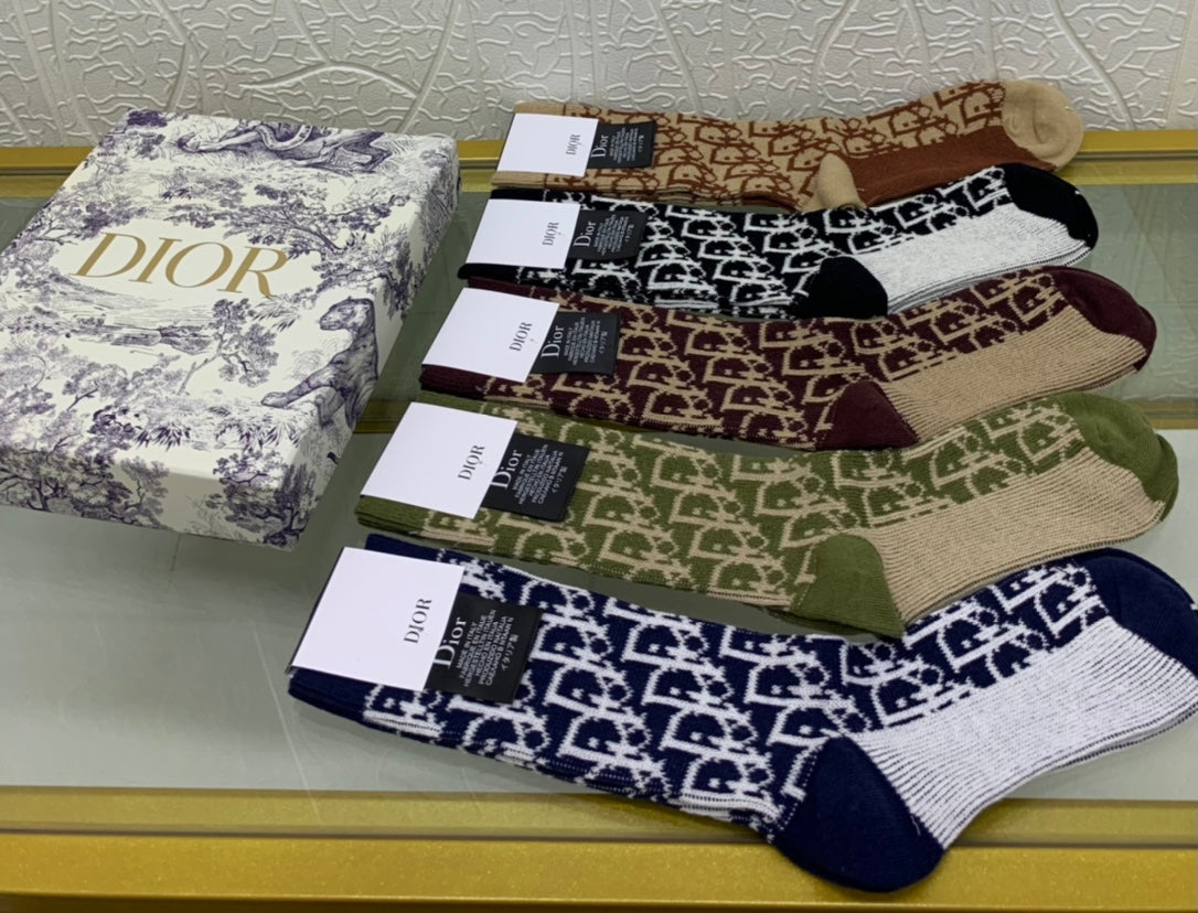 Dior Cotton Socks - 5-Pair Pack