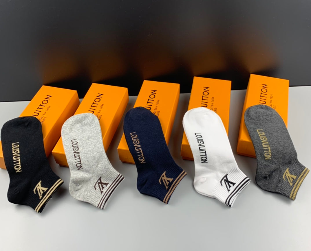Louis Vuitton Small Initial Details Ankle Socks - 5-Pair Set