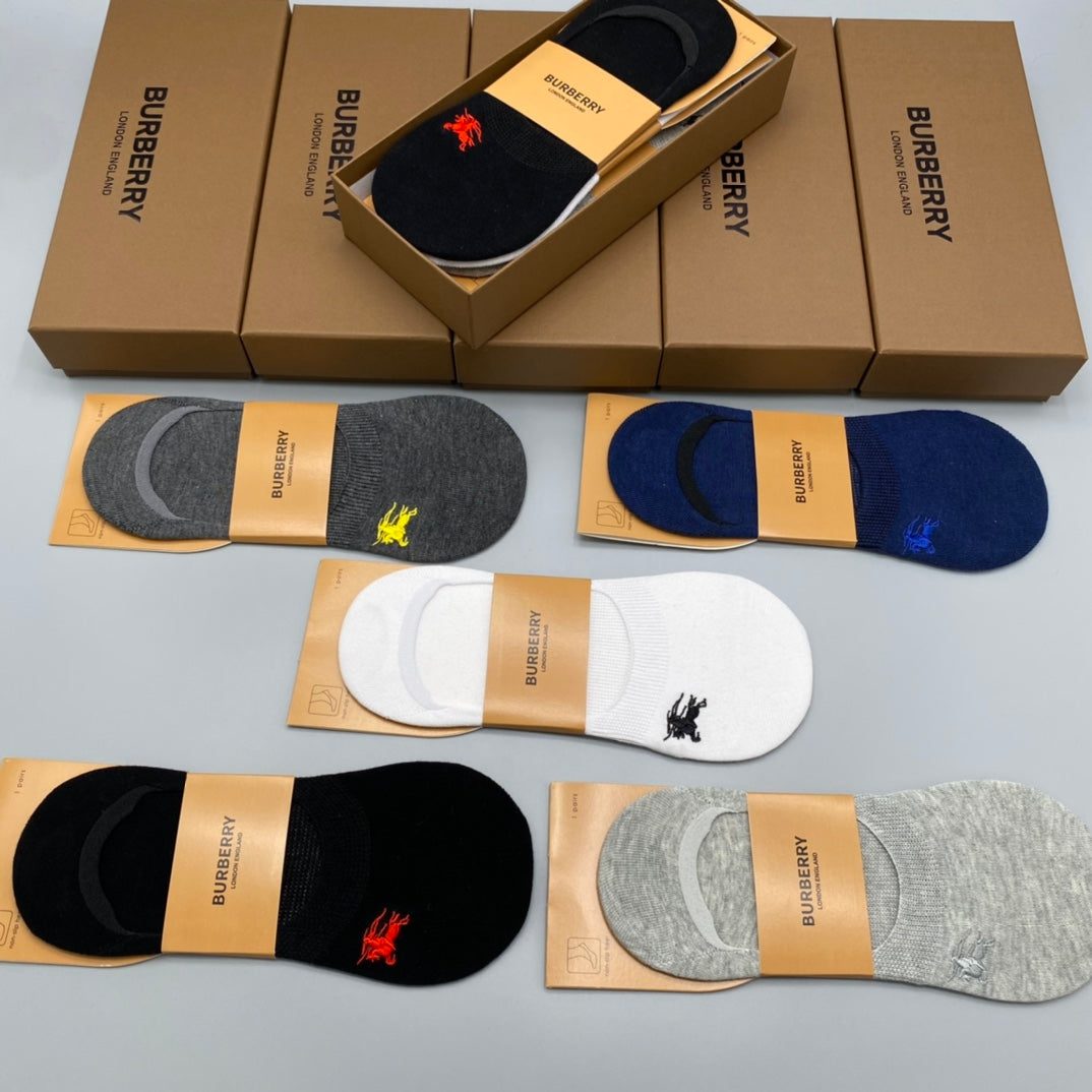 Burberry Heritage Crest No-Show Socks - Box of 5 Pairs