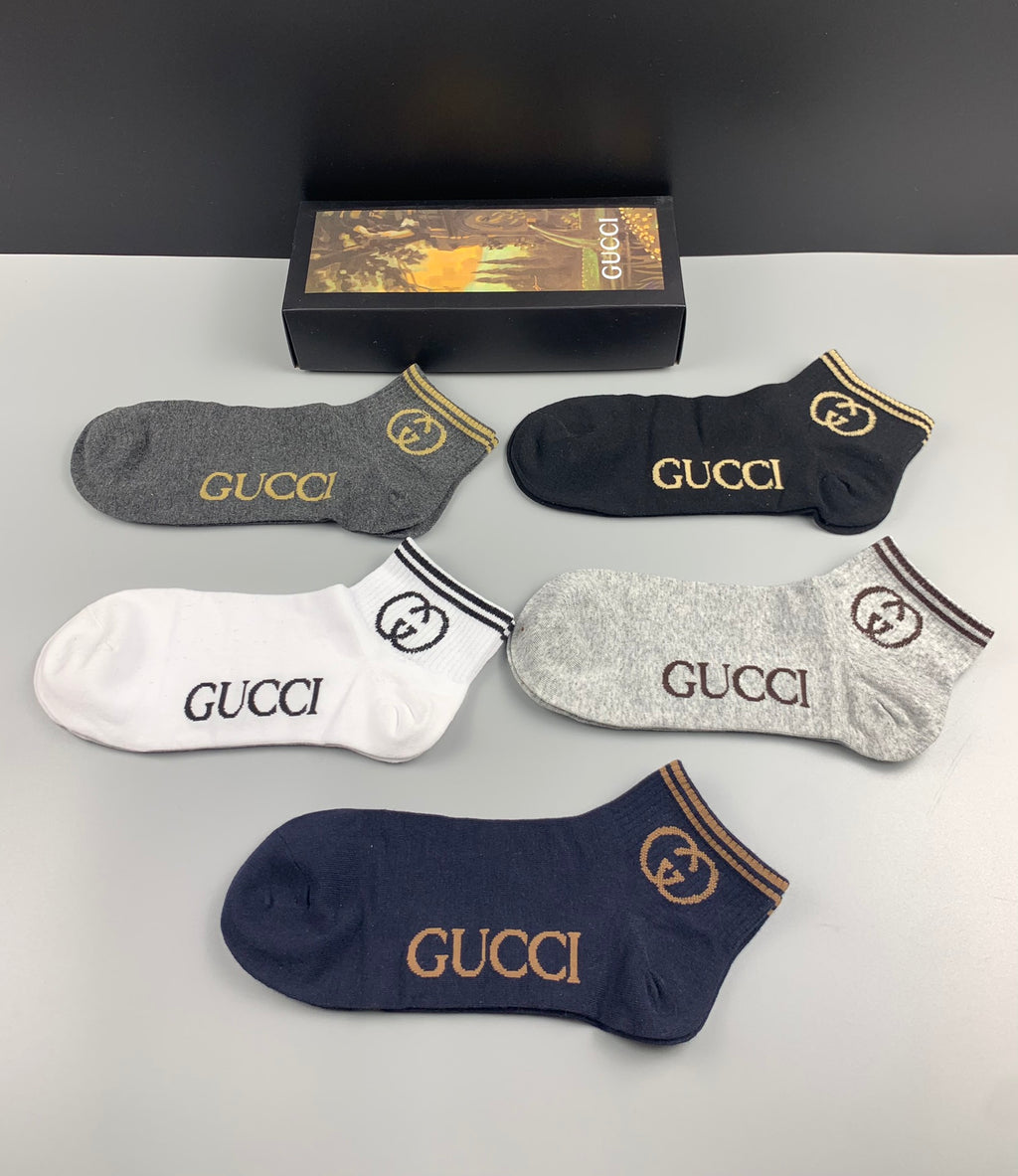Gucci Clean Logo Details No-Show Socks - 5-Pair Set
