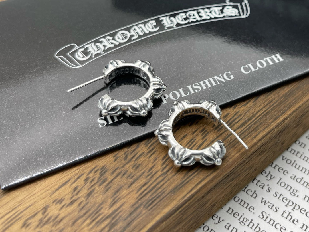 Cross Statement Earrings in Metal-Tone – Design 14 front product view