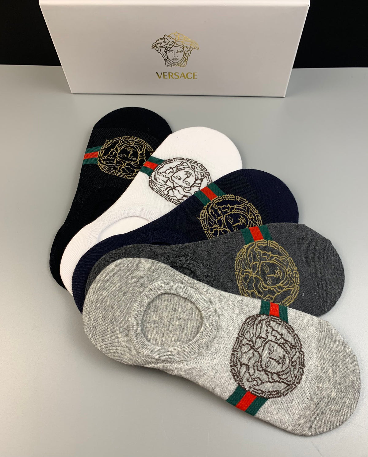 Versace Cotton Short Socks - 5-Pair Pack