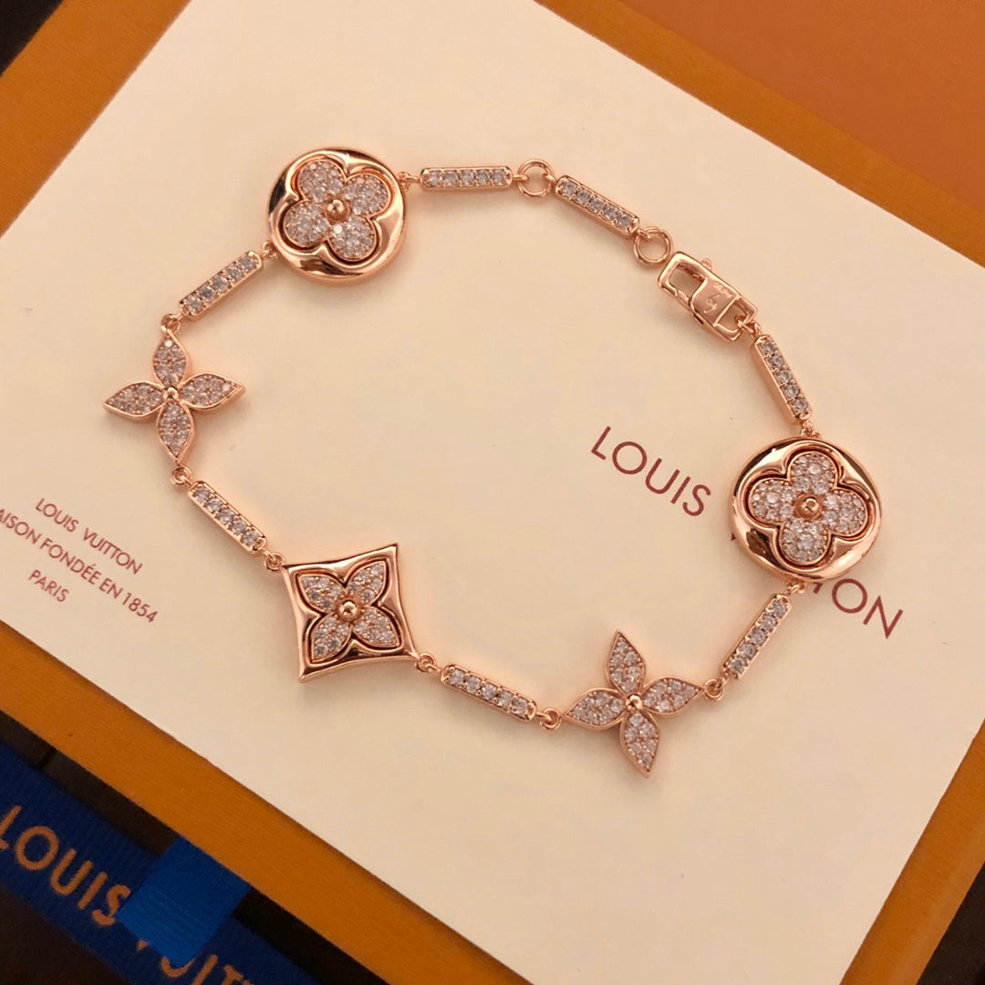 Geometric Emblem Bracelet in Polished Metal-Tone – Design 008 main product view