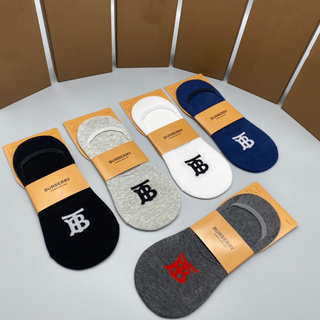 Burberry Initial Details No-Show Socks - 5-Pair Set