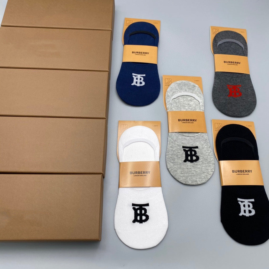 Burberry Initial Details No-Show Socks - 5-Pair Set