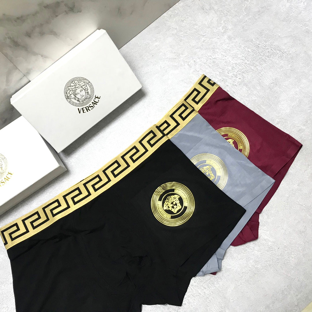 Versace Black Medallion Boxer Briefs 3-Piece Box Collection