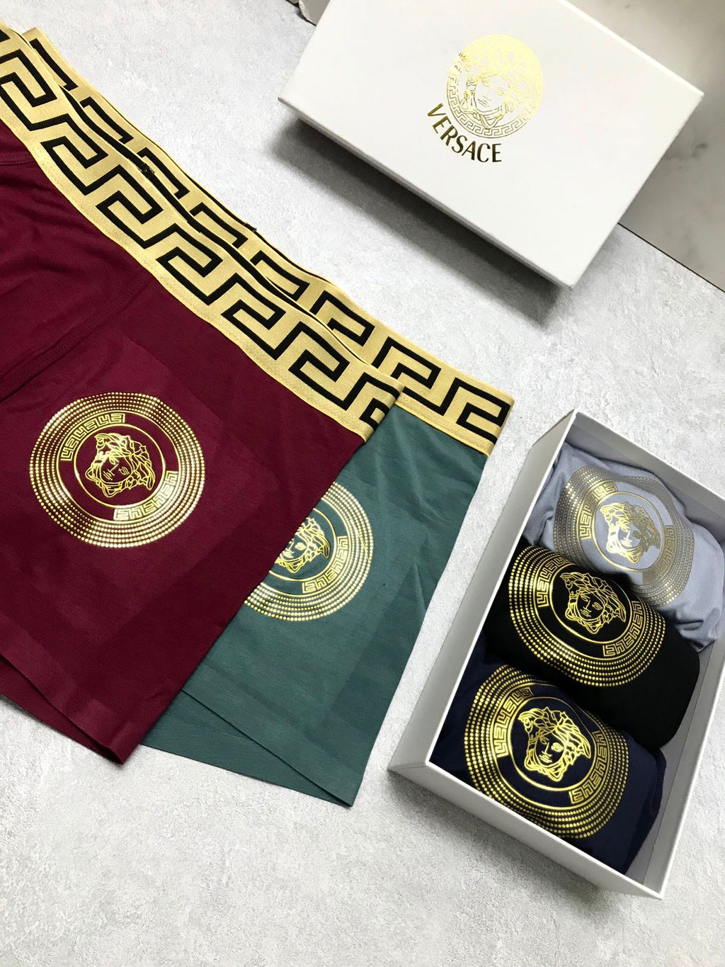Versace Black Medallion Boxer Briefs 3-Piece Box Collection