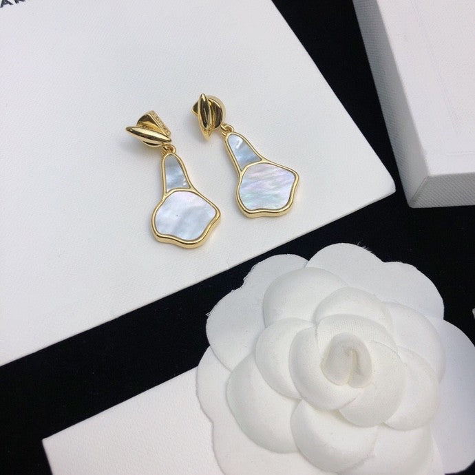 Graphic Emblem Stud Earrings in Gold-Tone – Design 01 main product view