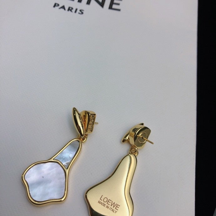 Graphic Emblem Stud Earrings in Gold-Tone – Design 01 styled view