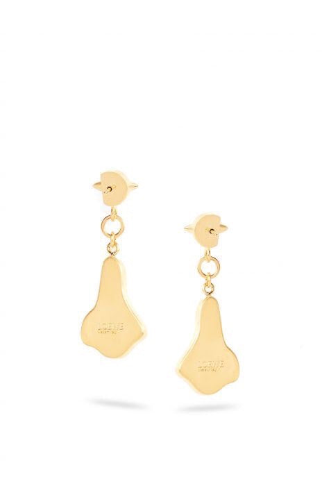 Graphic Emblem Stud Earrings in Gold-Tone – Design 01 detail view