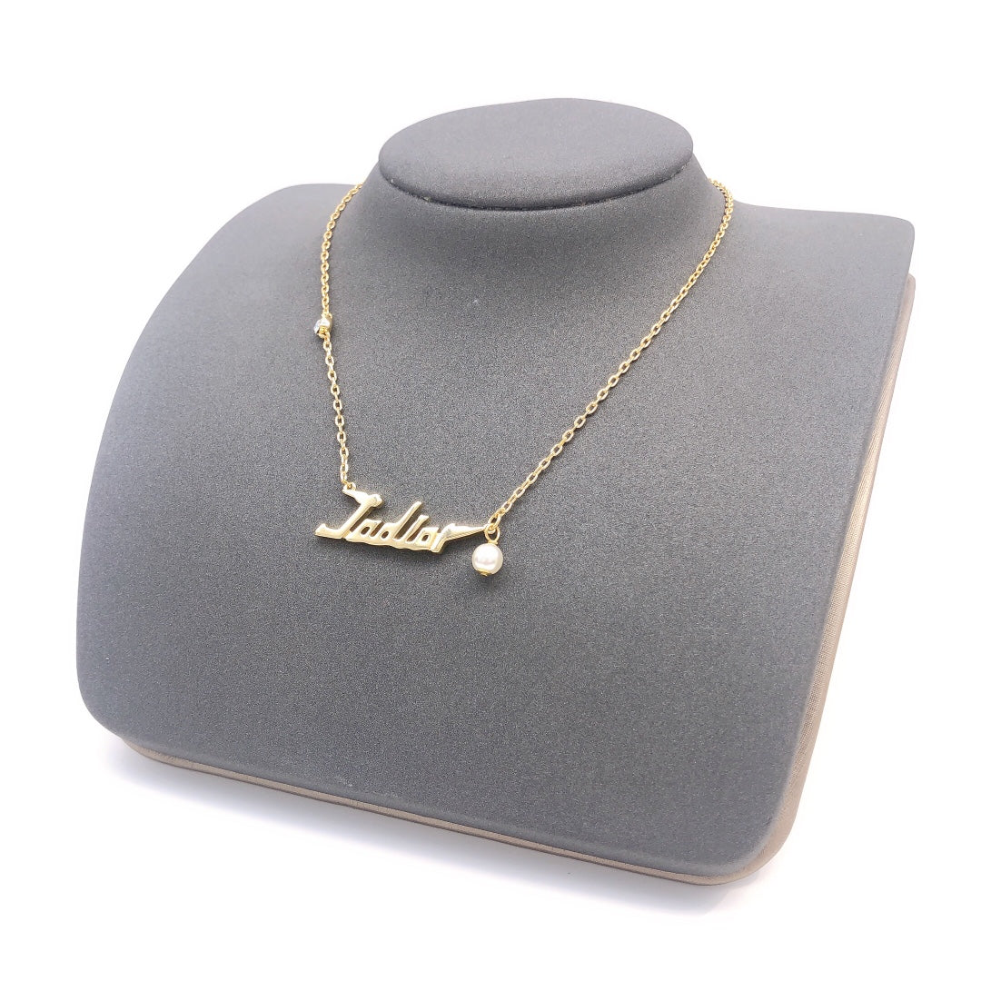 Pearl-Style Motif Pendant Necklace in Silver-Tone with Pearl-Style Detail – Design 001 main product view