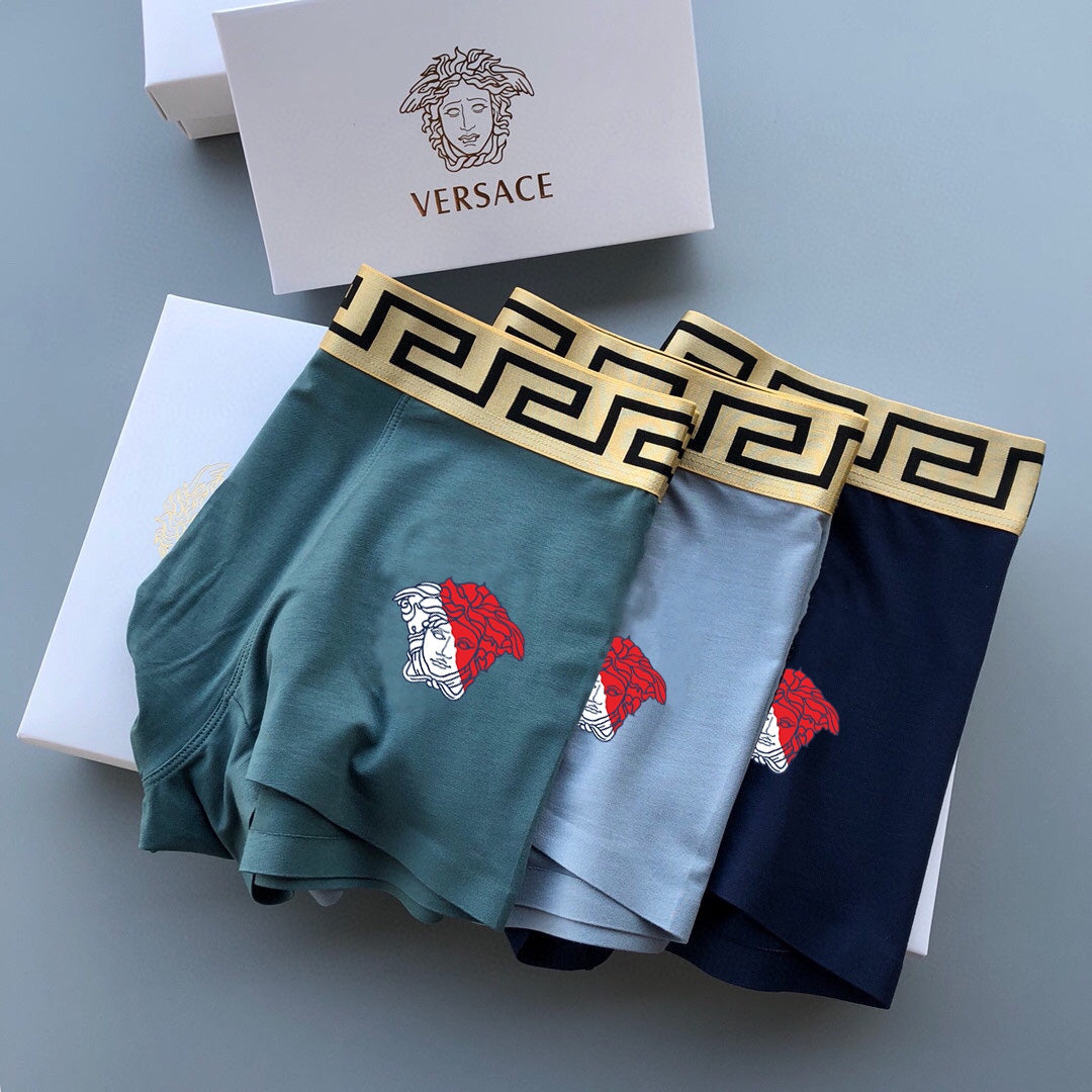 Versace Red Crest Boxer Briefs 3-Piece Box Collection Essentials