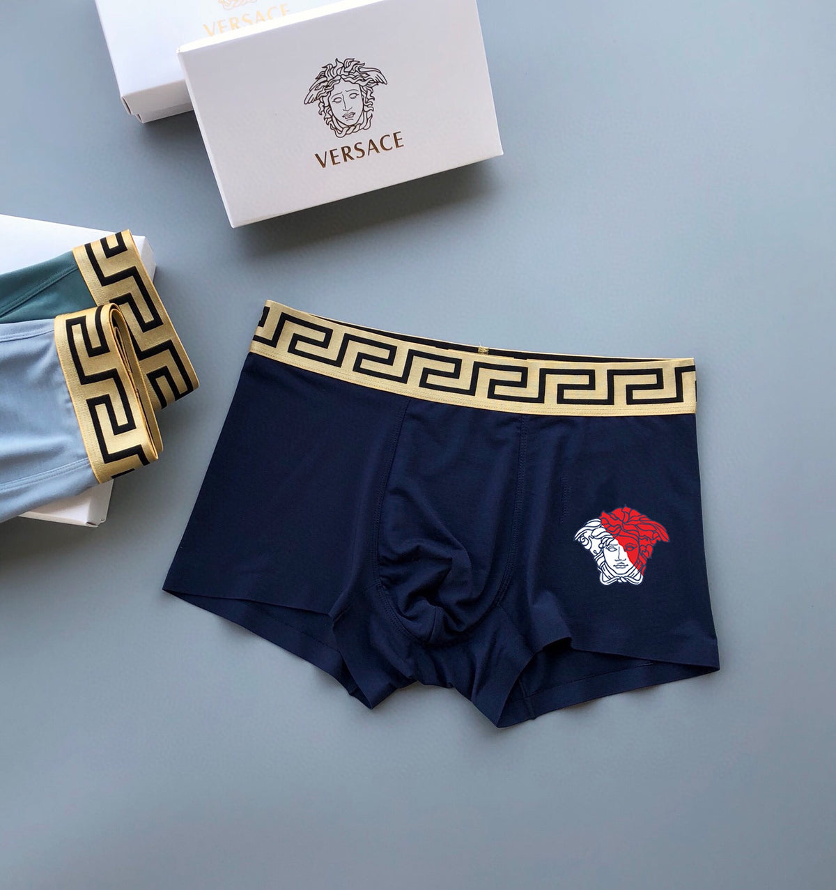 Versace Medallion And Greek-Key Details Men's Boxer Briefs - 3-Piece Box