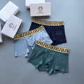 Versace Black, White & Grey Cotton Men's Boxer Briefs – 3-Pack
