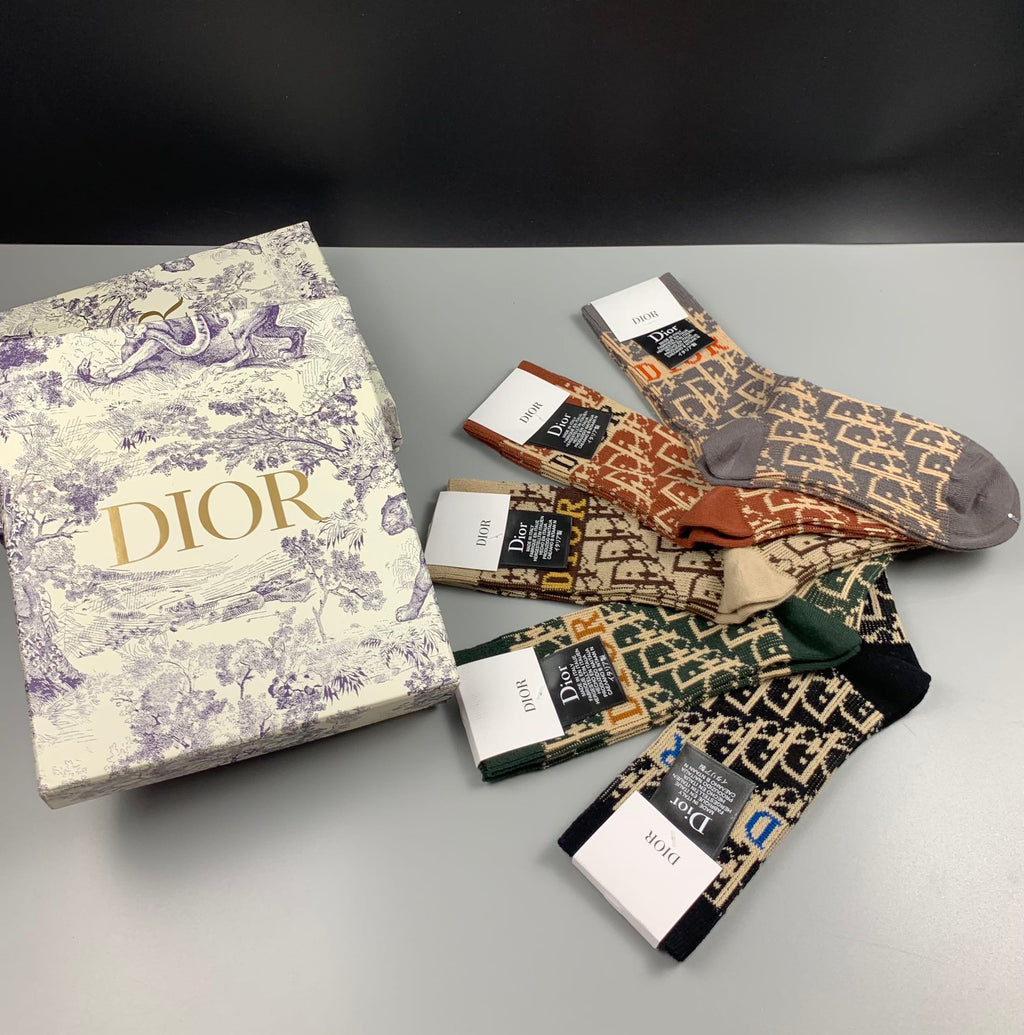 Dior Cotton Short Socks - 5-Pair Pack