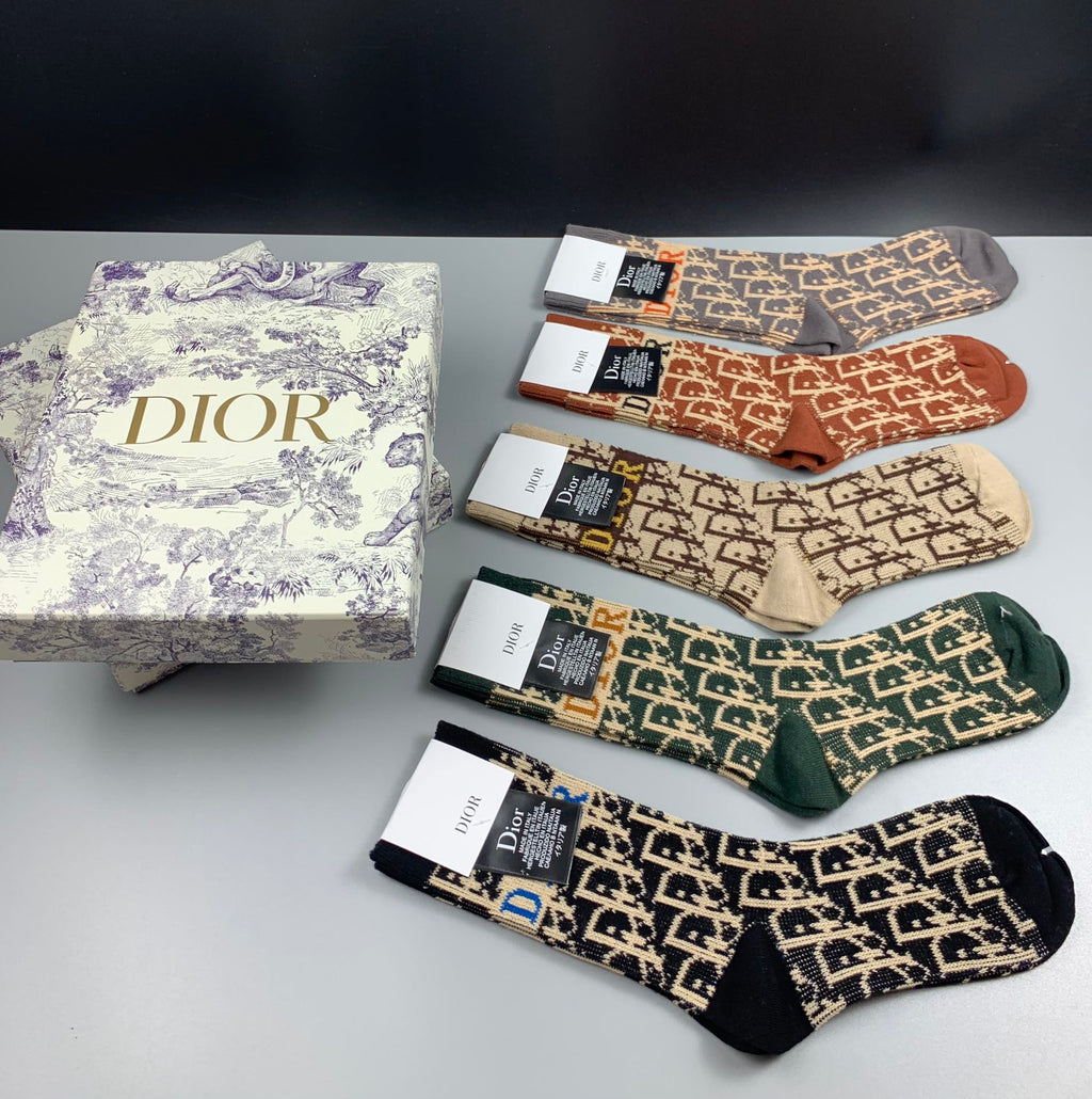 Dior Cotton Short Socks - 5-Pair Pack