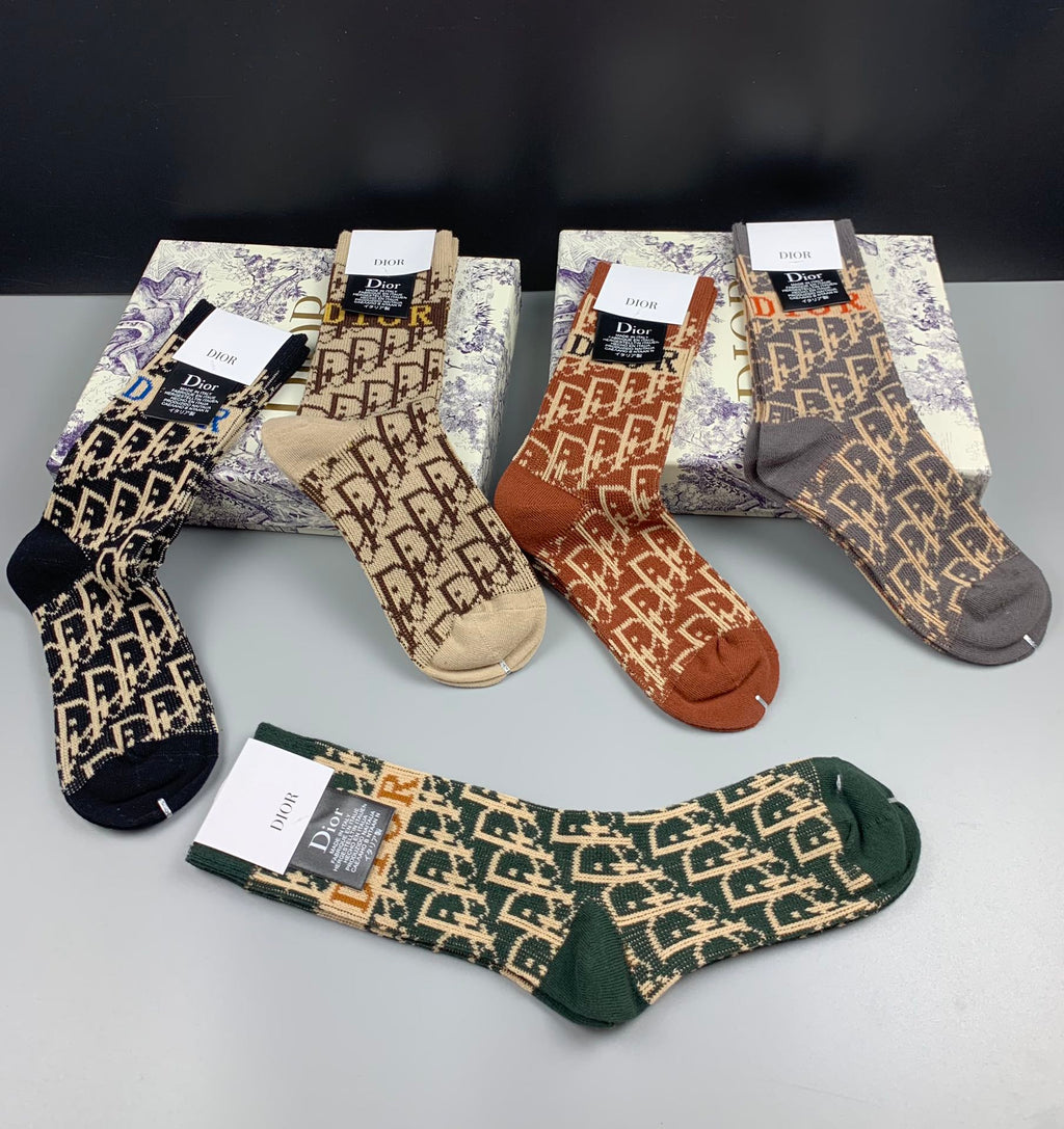 Dior Cotton Short Socks - 5-Pair Pack
