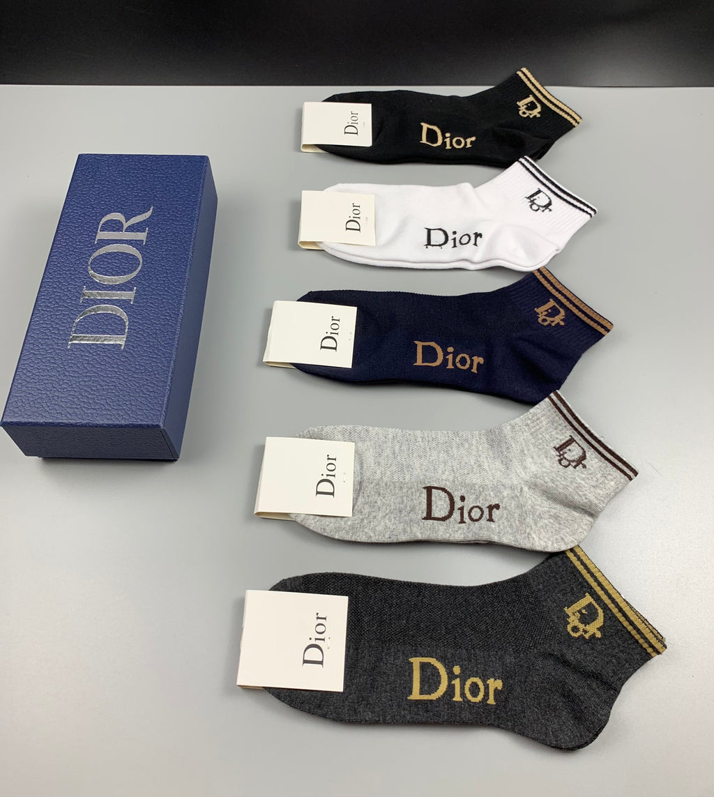 Dior Cotton Socks - 5-Pair Set