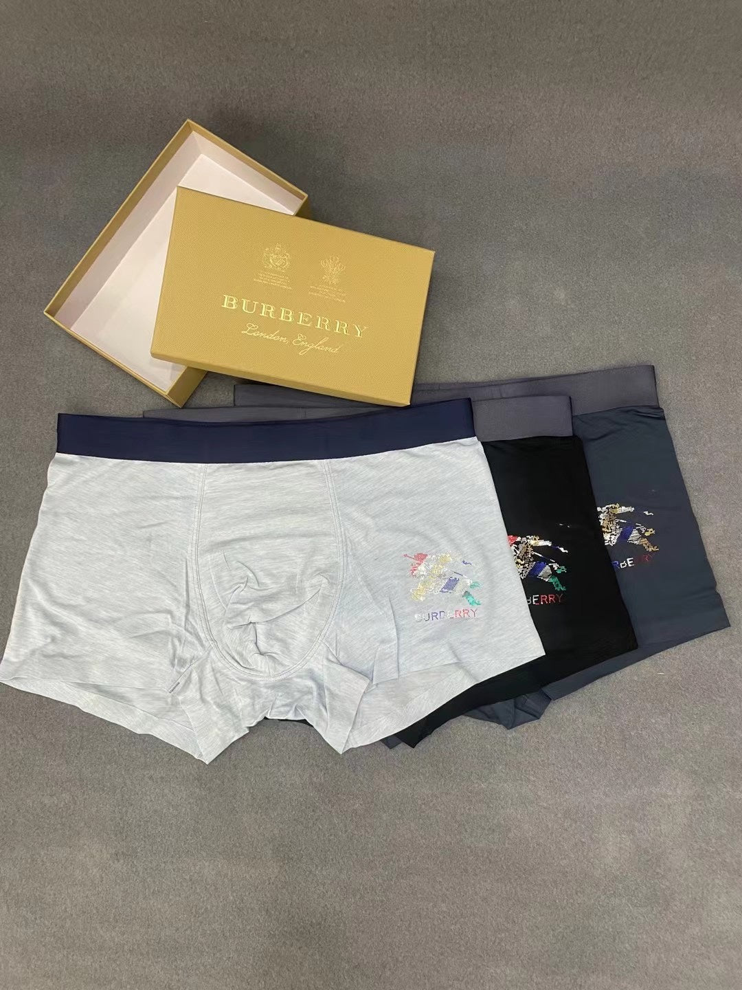 Burberry Colourful Embroidered Graphics Men's Boxer Briefs - 3-Piece Box