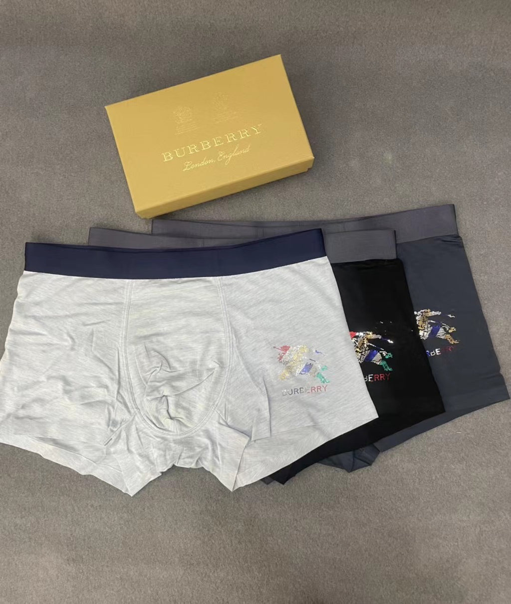 Burberry Colourful Embroidered Graphics Men's Boxer Briefs - 3-Piece Box