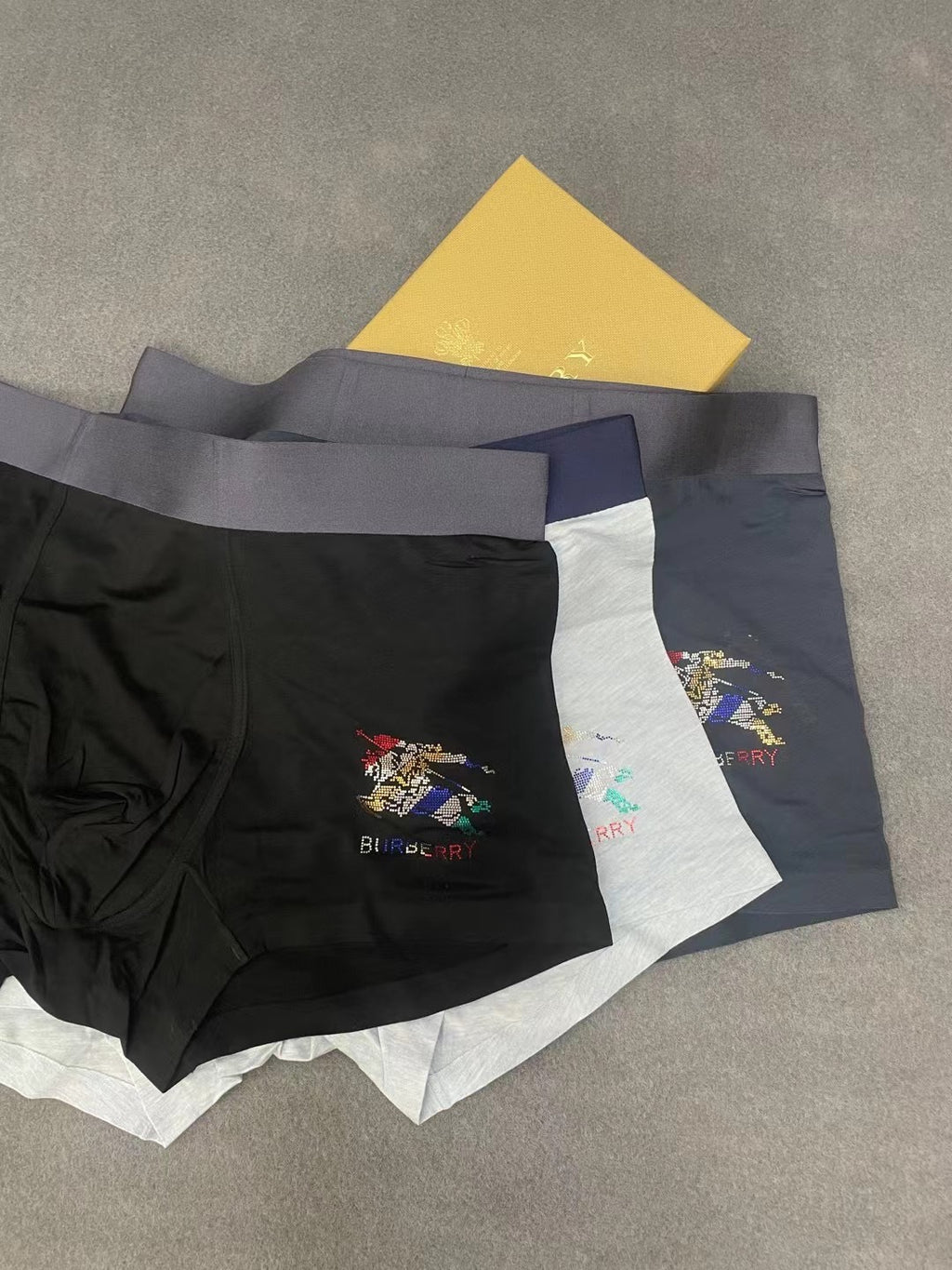 Burberry Colourful Embroidered Graphics Men's Boxer Briefs - 3-Piece Box