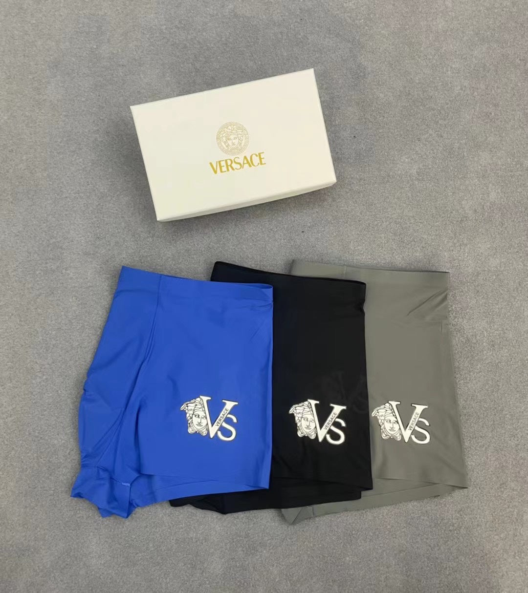 Versace Visible Branded Waistband Or Emblem Details Men's Boxer Briefs - 3-Piece Box