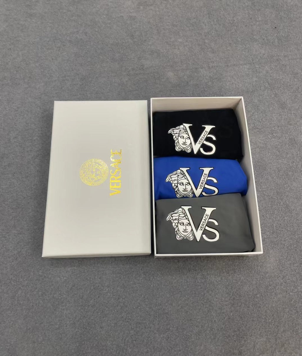 Versace Visible Branded Waistband Or Emblem Details Men's Boxer Briefs - 3-Piece Box
