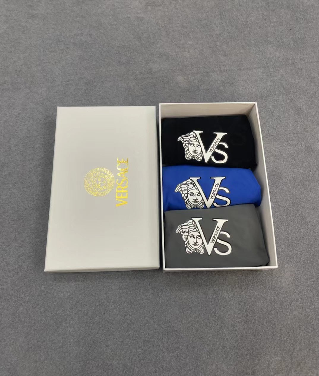 Versace Visible Branded Waistband Or Emblem Details Men's Boxer Briefs - 3-Piece Box