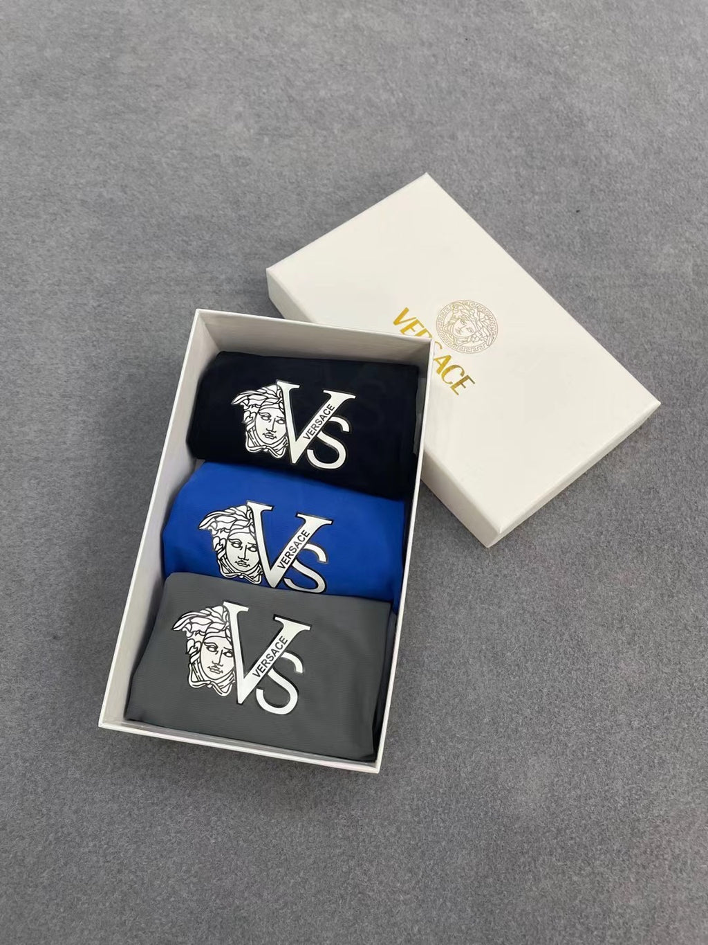 Versace Visible Branded Waistband Or Emblem Details Men's Boxer Briefs - 3-Piece Box