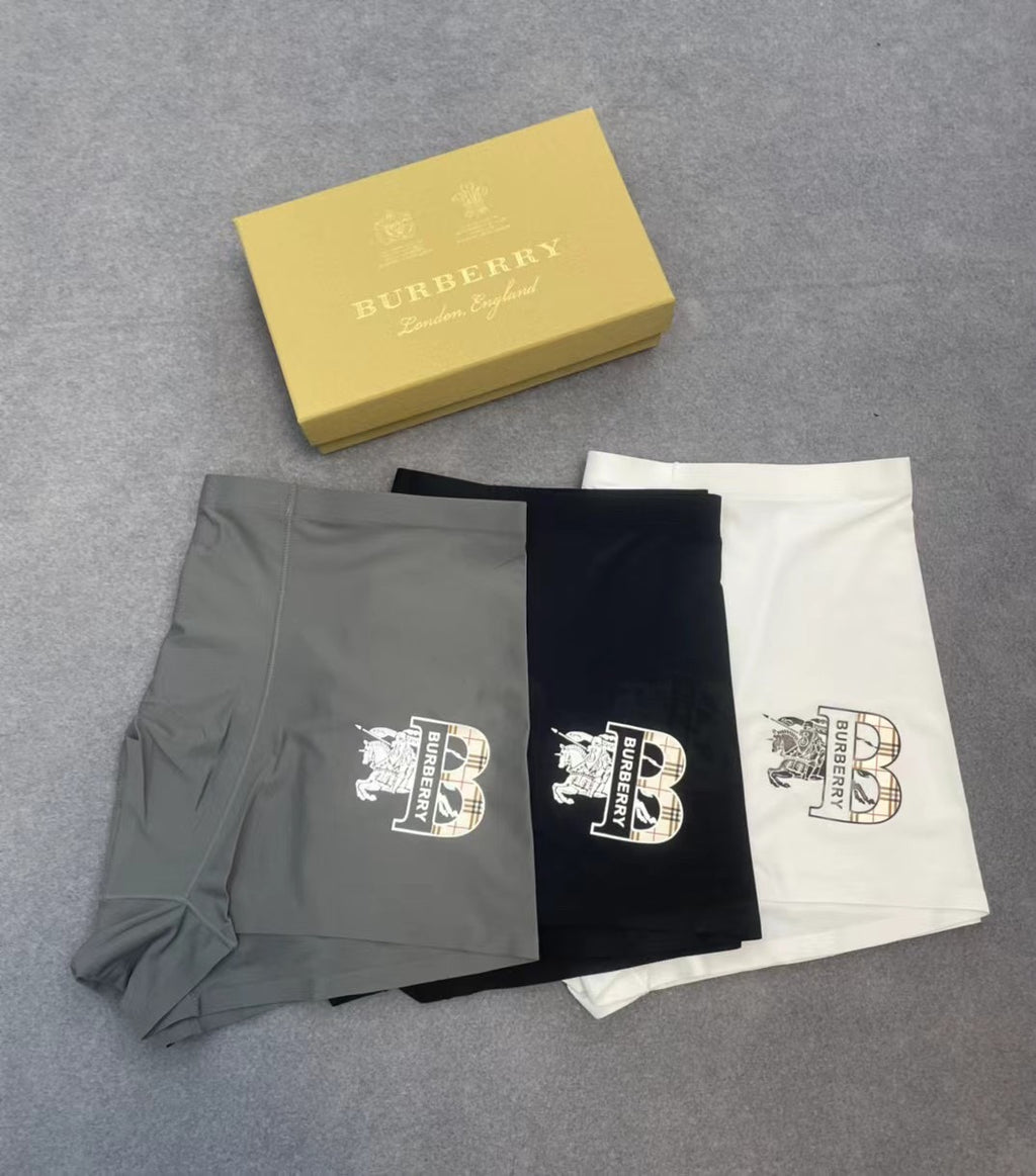 Burberry Appliqué Motif Men's Trunk Underwear - 3-Piece Box