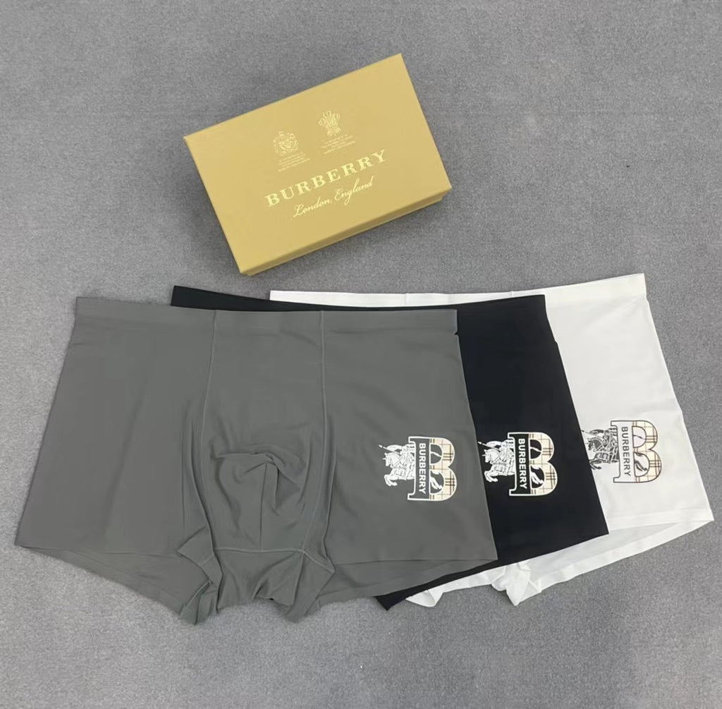 Burberry Appliqué Motif Men's Trunk Underwear - 3-Piece Box