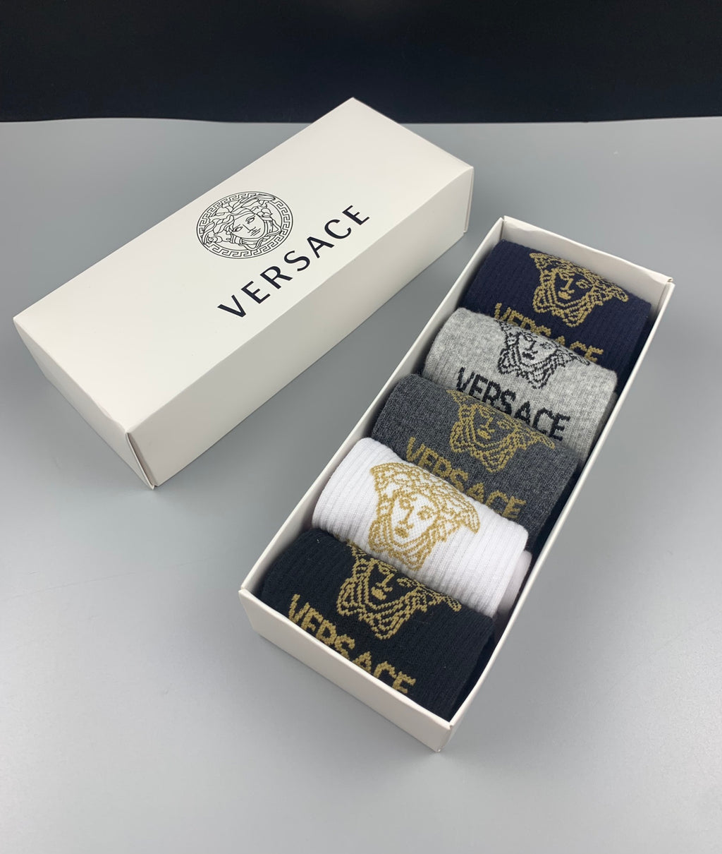 Versace Cotton Crew Socks - 5-Pair Pack