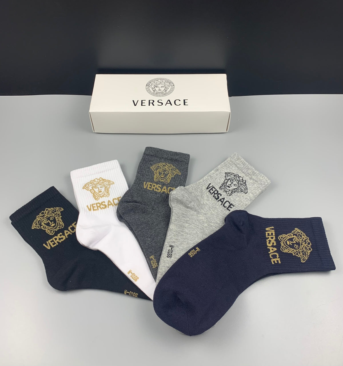 Versace Cotton Crew Socks - 5-Pair Pack