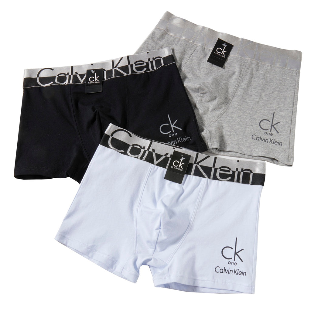 Calvin Klein Black, White & Grey Cotton Men's Boxer Briefs - 3-Piece Box - Sizes M-XXL