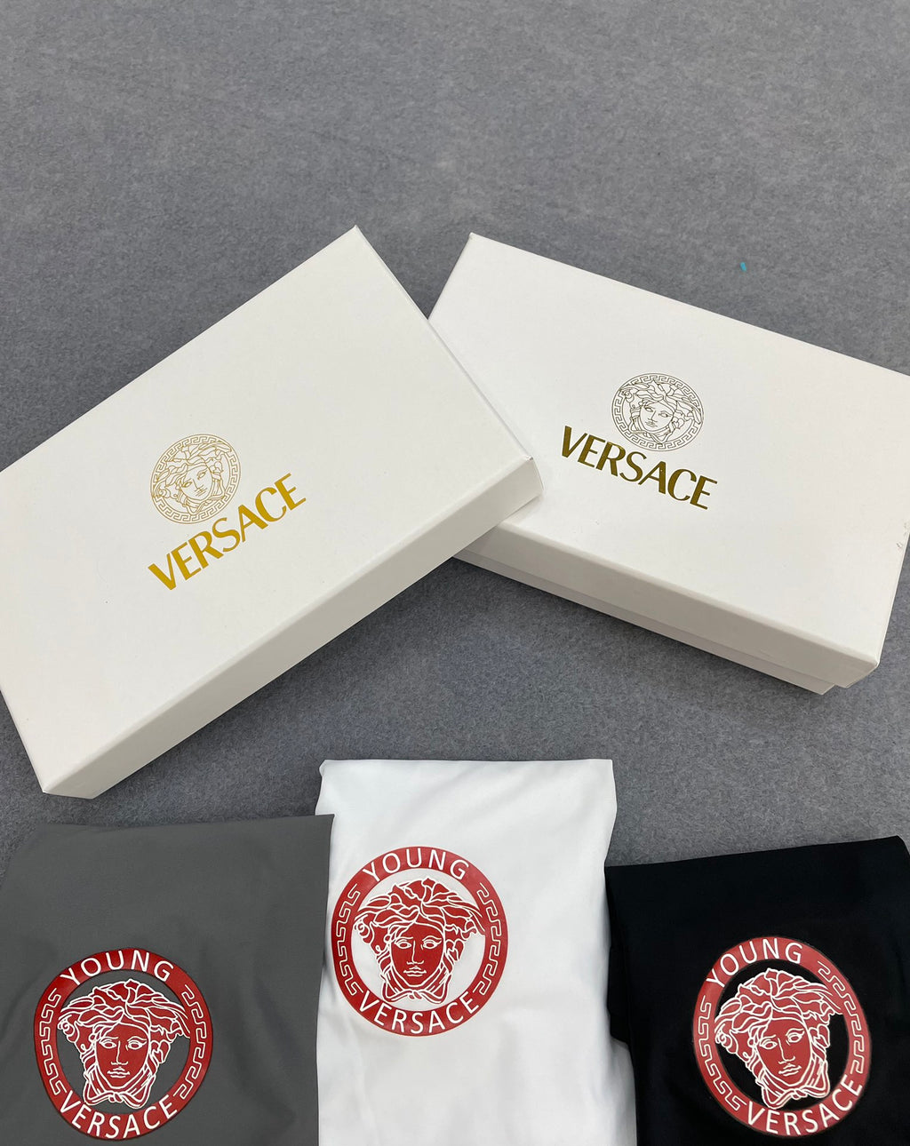 Versace Goat-milk silk Circular Medallion Details Men's Boxer Briefs - 3-Piece Box