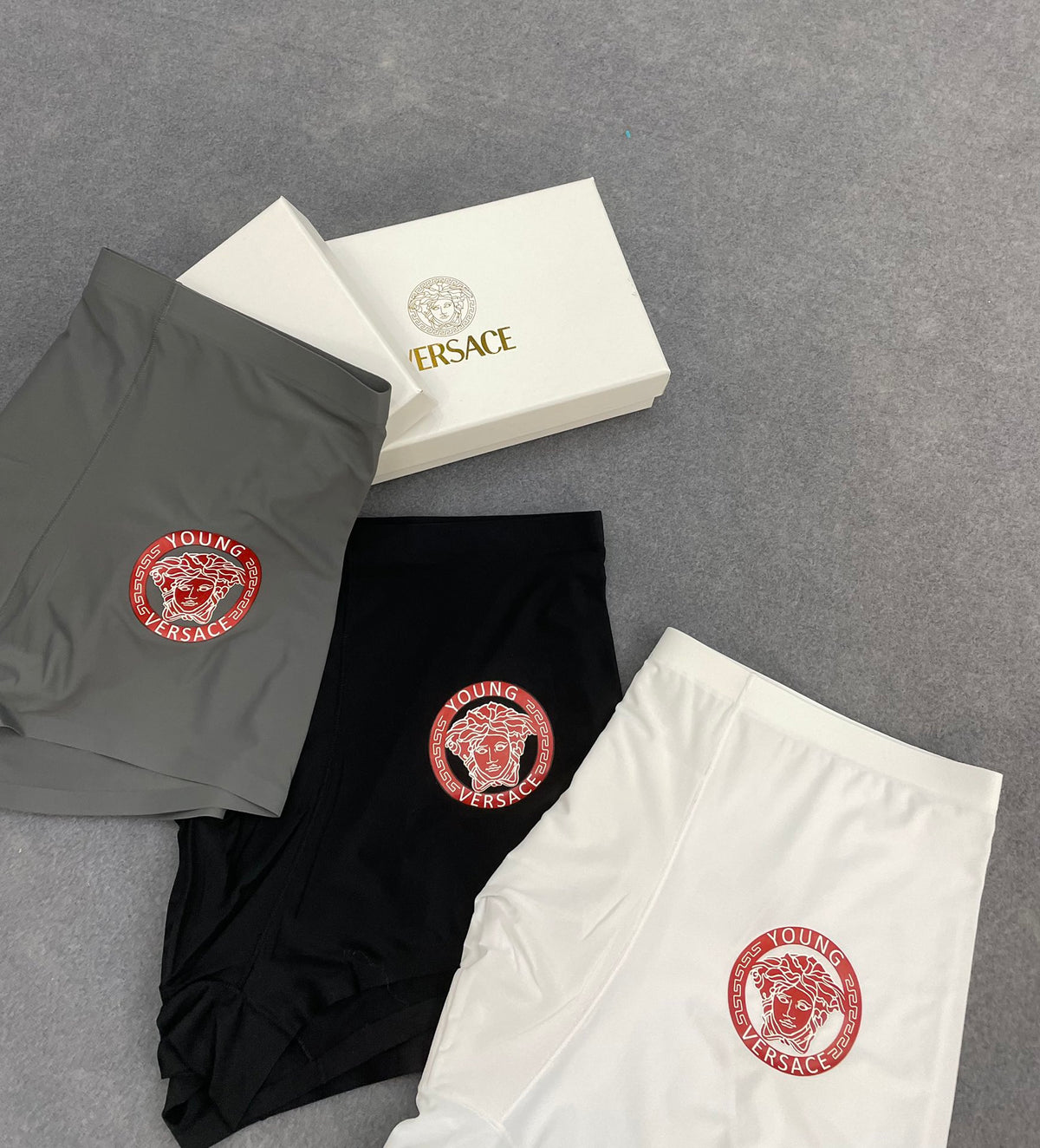 Versace Circular Red Crest Graphics Men's Boxer Briefs